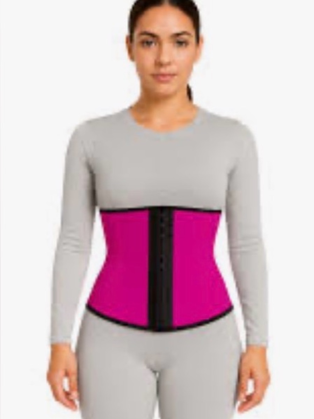 Ann Chery faja deportiva waist cincher is made of vibrant hot pink latex size 42